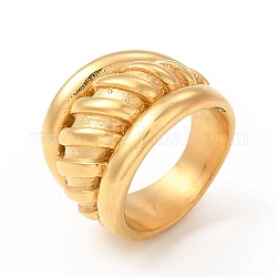 Ионное покрытие (ip) 304 кольцо из нержавеющей стали для мужчин и женщин, широкие полосатые кольца, реальный 18k позолоченный, внутренний диаметр: 17 мм, 6.5~17 мм