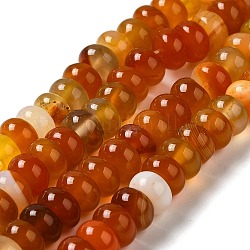 Chapelets de perles d'agate naturelle, teints et chauffée, rondelle, chocolat, 8~8.5x4.5~5.5mm, Trou: 1.4mm, Environ 41 pcs/chapelet, 7.40~7.48'' (18.8~19 cm)