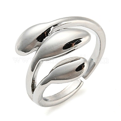 Латунное открытое кольцо-манжета с цветком тюльпана, долговечный, без кадмия и без свинца, платина, размер США 7 (17.3 мм)