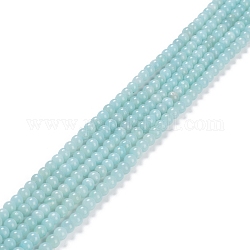 Qualité d'un brin de perles d'amazonite naturelle, ronde, 6~6.5mm, Trou: 0.9mm, Environ 60~65 pcs/chapelet, 15.16~15.35 pouce (38.5~39 cm)