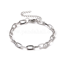 304 bracelet chaîne forçat en acier inoxydable pour homme femme, couleur inoxydable, 7~7-1/4 pouce (17.9~18.5 cm)