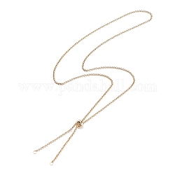 304 Edelstahl Box Ketten, für die Herstellung von Schleifer-Halsketten, mit Ringe springen, golden, 25-1/4 Zoll (64 cm), 0.2 cm