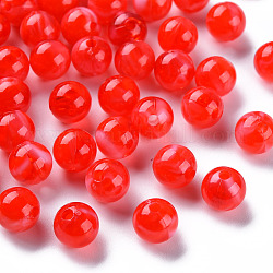 Acryl-Perlen, Nachahmung Edelstein, Runde, rot, 8 mm, Bohrung: 1.8 mm, ca. 2000 Stk. / 500 g