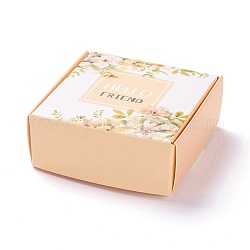 Scatola di cartone pieghevole creativa per caramelle nuziali, piccole scatole regalo di carta, per sapone fatto a mano e bigiotteria, modello di fiore, 7.7x7.6x3.1cm, spiegare: 24x20x0.05 cm