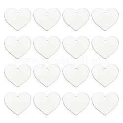 Colgantes de latón benecreat, corazón, Platino, 16.5x19.5x1mm, agujero: 2 mm, 30 unidades / caja