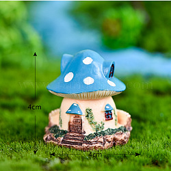 Mini maison champignon miniature en résine, décorations micro paysagères pour la maison, pour les accessoires de maison de poupée de jardin de fées faisant semblant de décorations d'accessoires, Dodger bleu, 40x40mm