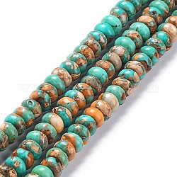Kunsttürkisfarbenen Perlen Stränge, gefärbt, Rondell, orange, 8x5 mm, Bohrung: 0.7 mm, ca. 80~84 Stk. / Strang, 15.94~16.14 Zoll (40.5~41 cm)