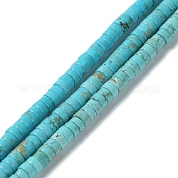 Natürliche Howlith Perlen Stränge, gefärbt, Flache Runde / Scheibe, heishi Perlen, 5.5~6x2.5~3 mm, Bohrung: 1 mm, ca. 119~128 Stk. / Strang, 14.65~15.55'' (37.2~39.5 cm)
