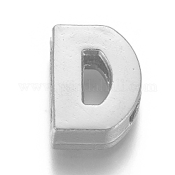 Charms silde in lega, lettera d, 12.5x9x4mm, Foro: 1.5x8 mm