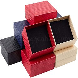 Nbeads 20 шт. картонная шкатулка для украшений, подарочная коробка для ювелирных изделий прямоугольная бумажная подарочная коробка с губкой для упаковки и хранения ювелирных изделий, 9.7x7.8x3.9 см