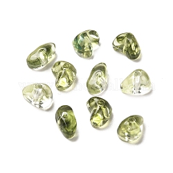 Transparente Acryl Perlen, Nuggets, dunkel olivgrün, 6~8.5x4.5~6x4~4.5 mm, Bohrung: 1.6 mm, ca. 4165 Stk. / 500 g