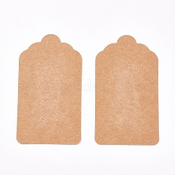 ジュエリーディスプレイクラフト紙の価格タグ  長方形  砂茶色  80x45x0.3mm  50個/袋