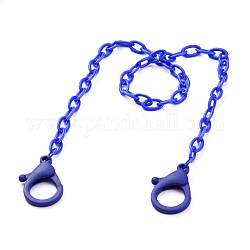 Personalized ABS Plastic Cable Chain Necklaces, Handbag Chains, with Lobster Claw Clasps, Blue, 18.97 inch(48.2cm)