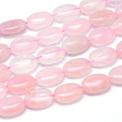 Natürlichen Rosenquarz flachen ovalen Perle Stränge, 14x10x6 mm, Bohrung: 1 mm, ca. 29 Stk. / Strang, 15.7 Zoll