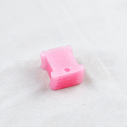 Plastic Thread Winding Boards, Floss Bobbins, for Cross Stitch Embroidery Thread Storage, Pearl Pink, 38x35mm