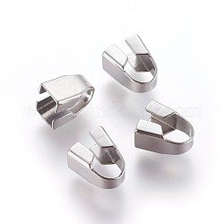 304 Stainless Steel Cord Ends, End Caps, Stainless Steel Color, 8x5x6.5mm, Hole: 4x4mm
