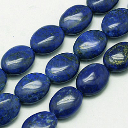 Dyed Natural Lapis Lazuli Beads Strands, Oval, 16x12x6.5mm, Hole: 0.8mm, about 25pcs/strand, 15.5 inch