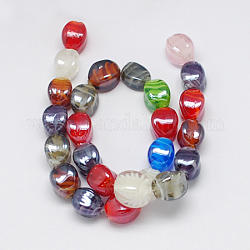 Handmade Lampwork Beads, Pearlized, Colorful, 17x12x12mm, Hole: 1.5mm