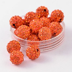 Polymer Ton Strass Perlen, Klasse A, Runde, pp 15, Hyazinthe, 10 mm, Bohrung: 1.8~2 mm, 6 Reihe Strass, pp15 (2.1~2.2 mm)