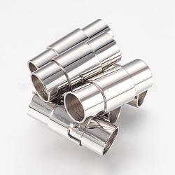 304 Stainless Steel Locking Tube Magnetic Clasps, Column Magnetic Closure, Stainless Steel Color, 18x8mm