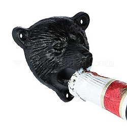 素朴なクマの頭の鋳鉄製栓抜き  クマ  生（メッキなし）  86x87x58mm