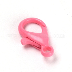 Застежки-клешни из окрашенного сплава для выпечки, ярко-розовый, 12x6.5x3.5 мм, отверстие : 1.4 мм, около 20 шт / упаковка