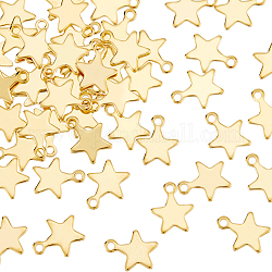 UNICRAFTALE 50pcs Golden Star Shape Pendants 304 Stainless Steel Charms 1.2mm Small Hole Pendant Metal Material Charm for DIY Bracelet Necklace Jewelry Making Craft 10x8x1mm
