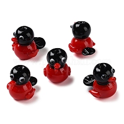 Handmade Lampwork Beads Strands, Chick, 18~18.5x14.5~15x20.5~21.5mm, Hole: 1.6mm, about 25pcs/strand, 18.11''(46cm)