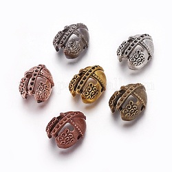 Supports en alliage de perle de strass de style tibétain, casque de gladiateur, couleur mixte, convient pour strass de 1 mm, 16.5x12x9mm, Trou: 1.6mm