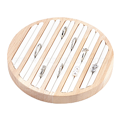 NBEADS Wooden Jewelry Display Tray, 6 Long Slots Ring Earring Display Storage Holder White Leather Insert Jewelry Organizer Tray for Jewelry Retail Display Selling(5.89