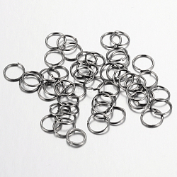 Железа открыты кольца прыжок, без никеля , металлический черный, 5x0.7 мм, внутренний диаметр: 3.6 мм, Около 20000 шт / 1000 г