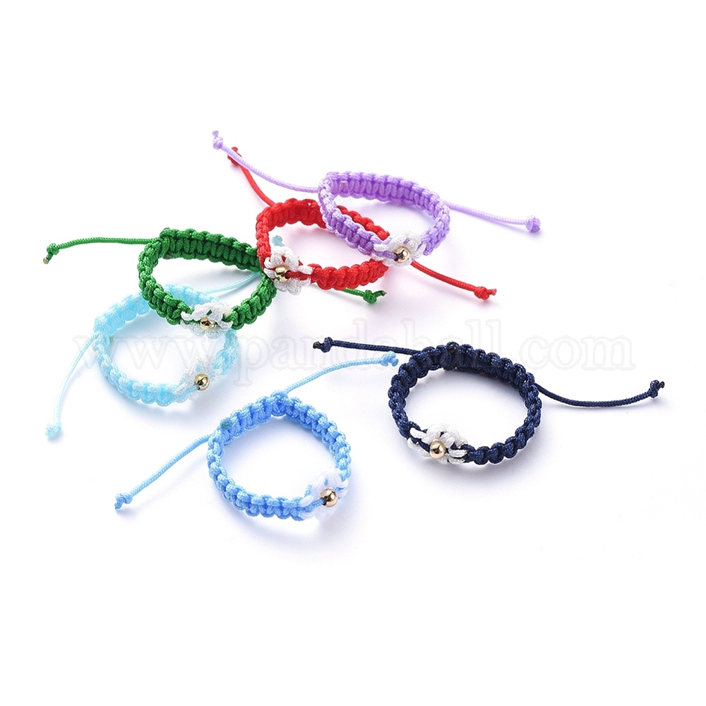 Wholesale Adjustable Nylon Cord Braided Bead Rings