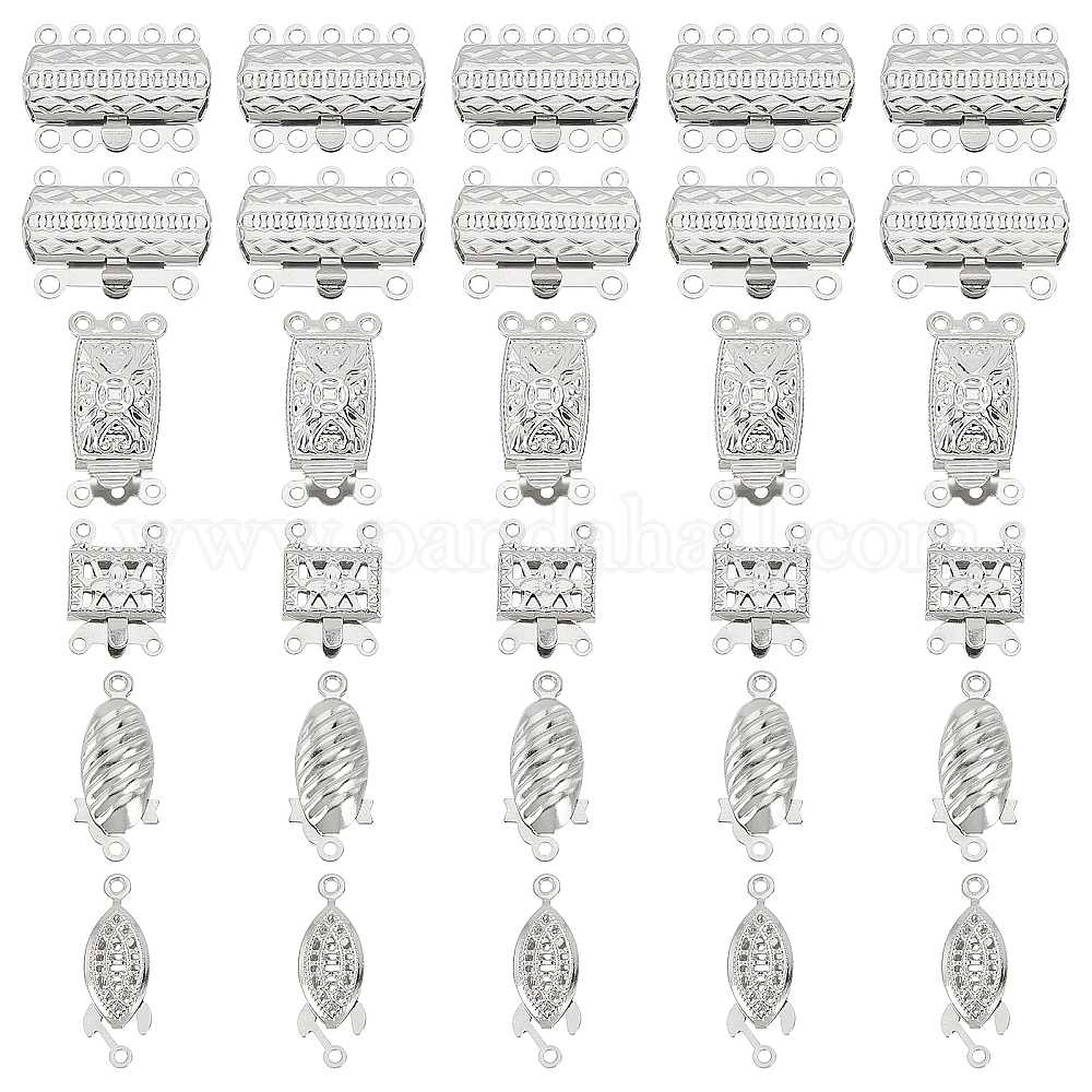 Wholesale DICOSMETIC 60 Sets 6 Styles Necklace Layering Clasps