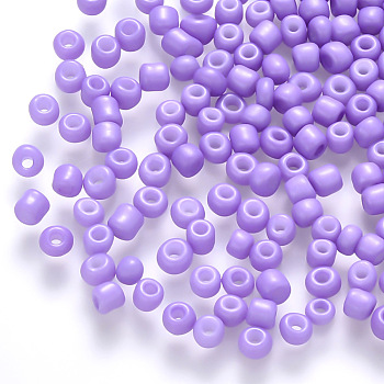 12/0 Baking Paint Glass Round Seed Beads, Lilac, 1.5~2x1.5mm, Hole: 0.5~1mm, about 30000pcs/pound