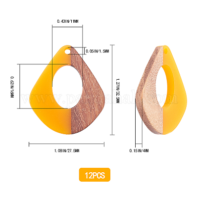 Подвески из смолы и дерева&nbsp;RESI-SC0001-17H-1