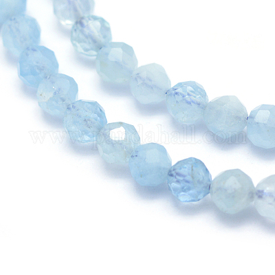 Natürliche Aquamarin Perlen Stränge&nbsp;X-G-E411-19B-4mm-1
