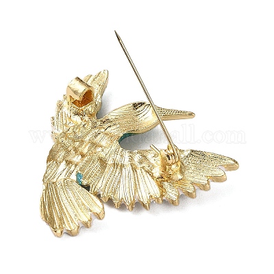 Эмалевые булавки со стразами в виде птиц&nbsp;LS-JEWB-G040-09G-01-1