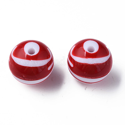 Непрозрачные полосатые акриловые бусины MACR-S373-27C-01-1