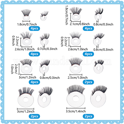 26шт 8 стиля акриловых кукольных ресниц FIND-PH0026-66-1