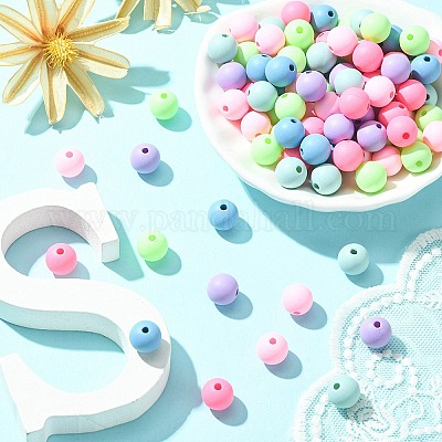 Круглый спрей окрашены флуоресцентные акриловые шарики&nbsp;MACR-YW0002-71-1