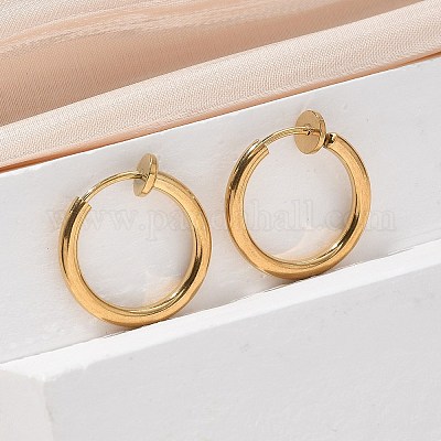 Клипсы из нержавеющей стали 304 с ионным покрытием (IP) X-EJEW-M218-03B-G-1