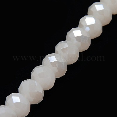 Wholesale Electroplate Opaque Solid Color Crystal Glass Rondelle Beads  Strands 