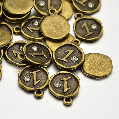 Античная бронза покрытием сплава горный хрусталь подвески ALRI-J153-01-NF-1