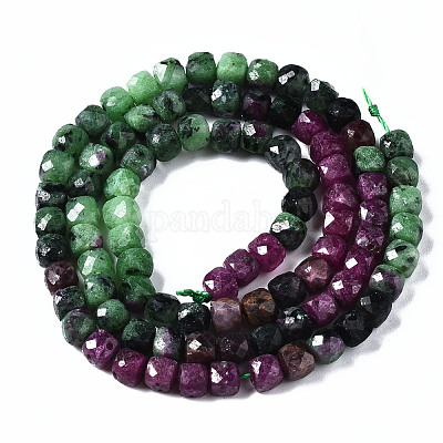Chapelets de perles de rubis en zoïsite naturelle&nbsp;G-N328-41-1