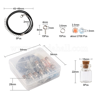SUNNYCLUE Kit Creazione Orecchini Fai Da Te Con 7 Stili Di Pendenti A Bottiglia In Resina, 14 Pezzi, Per Principianti, Con Scatola Portaoggetti