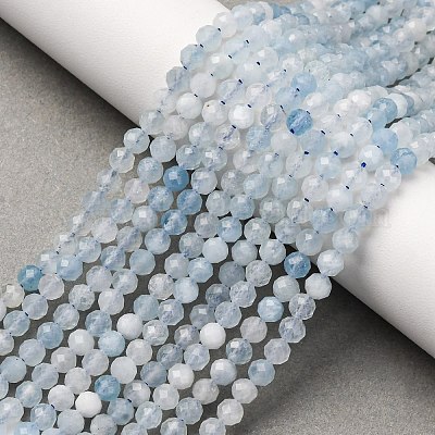 Природные Аквамарин бисер нитей&nbsp;G-A276-C09-4mm-02-1