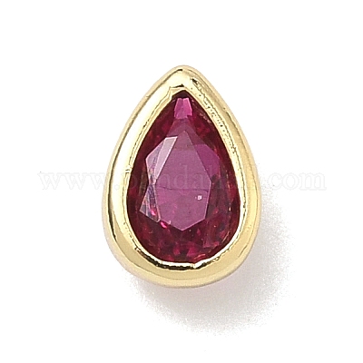 Кабошоны из кубического циркония в форме капли из латуни с микропаве&nbsp;KK-P345-13G-B05-1