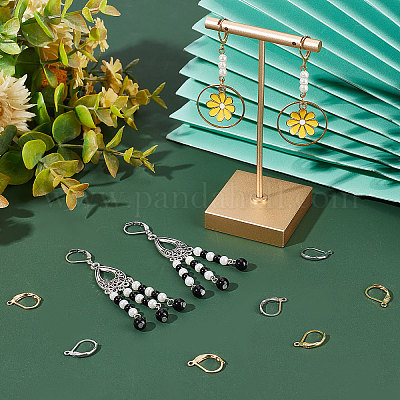 100pcs/box Gold Silver Color Earring Hook Clasp Kit Ear Wires