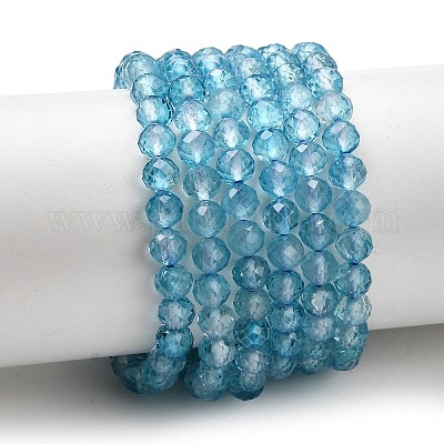 Нити из натуральных и окрашенных голубых топазов&nbsp;G-B088-C05-04-1