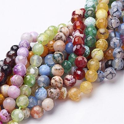 Gemstone Beads Natural Agate Beads Necklace Beads 15 Strand Round Agate Beads 8mm Yellow Faceted Agate Beads Dyed Agate Beads
